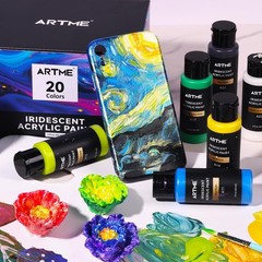 Iridescent Acrylic Paint Set, 20 Chameleon 2 Fl Oz (Pack of 20), 20 Colors