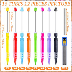 32 Pcs Beadable Mechanical Pencils Set Colored Mini Beadable Pencils with Lead R