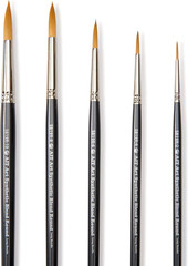 AIT Art Select Paint Brush Set, 5 Long Handle Synthetic Blend round Paint Brushe