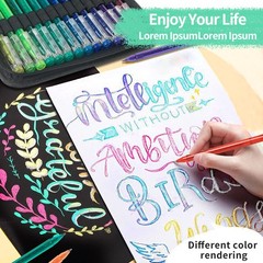 ZSCM 48 Pack Metallic Glitter Gel Pens Set, 24 Colors Sparkle Gel Pens with 2…