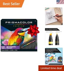 Non-Toxic Premier Dual-Ended Art Markers Set – 12 Colors for All Ages
