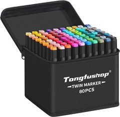 Artistic 80 Marker Set – Waterproof Dual-Tip Pens for Expressive Creativity
