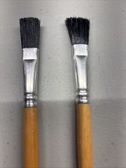 2 VTG Dick Blick 1/2” Bristle Brushes Long Wood Handle 578 England Art Artist