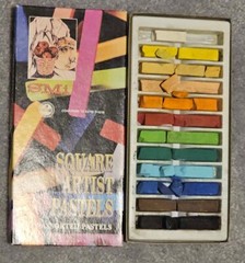 SMi Square Artist Pastels 12 Assorted Colors, Non-Toxic, Conforms to ASTM-D-4236