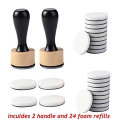 Ink Paints Mixing Blending Tool Mini Round Foam 2 Handle + 24 Refills