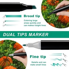47/169pcs Colors Dual Tip Art Markers Set
