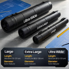 Expandable Waterproof Art Tube with Strap for Blueprints and Sketches