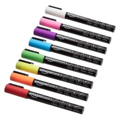 Retailer Basics Bullet/Chisel Reversible Tip Chalk Markers Fine Point 8-Pack