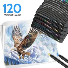 120 Color Colored Pencils Set Metallic Sketching Shading Soft Core Sharpened