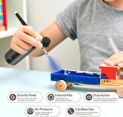 Kit with Compressor 30PSI Portable Gun Rechargeable Handheld Cordless Air Bru…