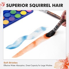 Watercolor Brushes Professional, Fuumuui 9pcs Sable Paint 9pcs, Bronze