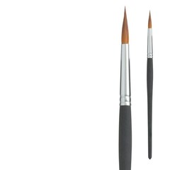 Kolinsky Watercolor Brush Size 8, Aqua Elite 4850 Long Round, Synthetic, Black