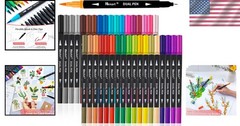 Complete 36-Color Art Marker Set – Water-Resistant Fine & Brush Tips for Artists