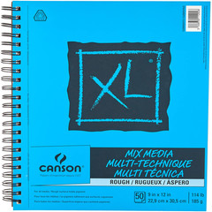 Canson Xl Series Mixed Media Pad Rough Texture Side Wire 9X12 Inches 50 Sheets