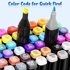 80 Colors Alcohol Markers Set, Dual Tips Blender Art Markers for Drawing Sket…