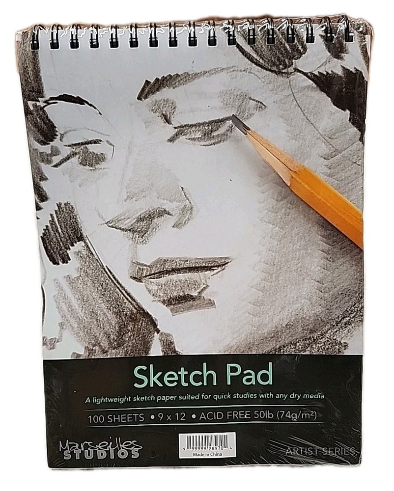 ☆ New Marseilles Studios Sketch Pad, 100 Sheets, 9 inches x 11 inches