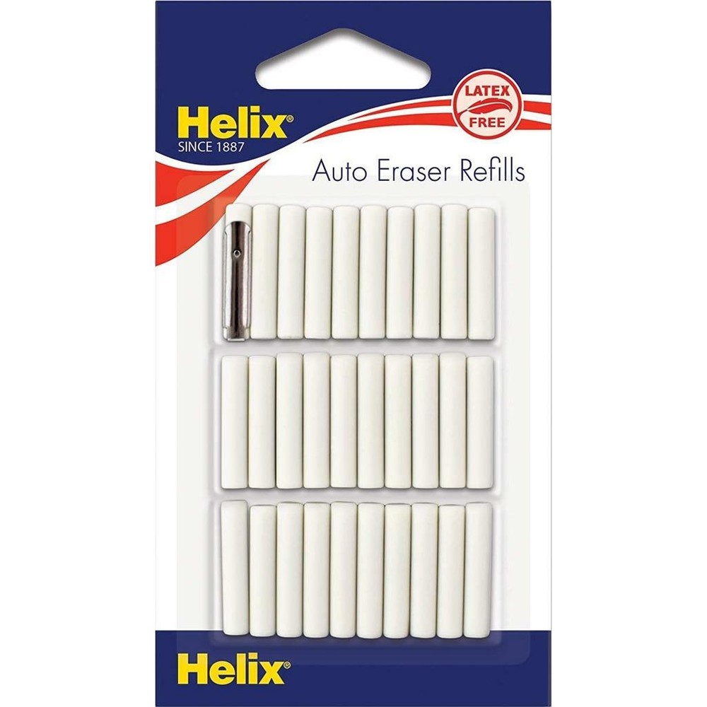 Helix Auto Eraser Refills – White Eraser Strips for Graphite – 30/PK – 19071
