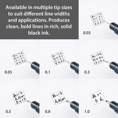 Arts Pointliner Drawing Pen, 0.8Mm, Black Ink, Box of 12 Pens (S20P-8A)