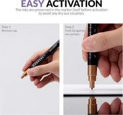 Gaahleri Water Based Acrylic Ink Metallic Series Markers GM-Set