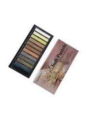 12-Pack Earth Tone Square Soft Pastels Water-Soluble Blendable Artist Drawing…
