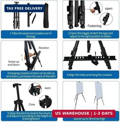 RRFTOK Easel Stand for Sign and Painting: Art Portable Adjustable Metal Tripod E