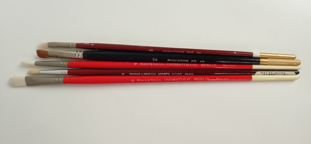LOT (5) Winsor & Newton, Robert Simmons, Art Paint Brush