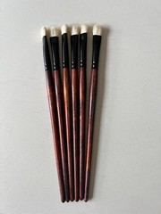 3/8″ Mop Brushes, King Art Specialty Premium Goat Hair Mop Artist Brush, 6 Pack