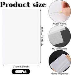 400 Sheets Tracing Paper Pad, 8.5 X 11 Inches White Translucent Paper for Sketch