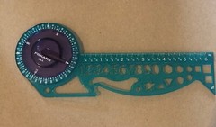 Fiskars Protractor Plus 4 Tools in One Numbers Shapes Stencils Circles