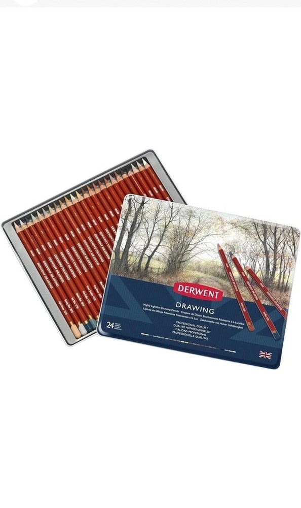 Derwent Colored Drawing Pencils, Metal Tin, 24 Count (0700672)