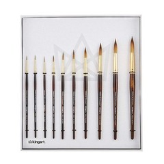 KINGART 8020 Ultra Round Watercolor Artist Brush Multicolor standard Natural