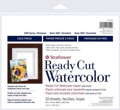 140208 Ready Cut Watercolor Paper Cold Press 8×10 Inch White 10 PCS Art Pad