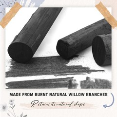 10 Pcs Jumbo Willow Charcoal Sticks 0.79-0.94 Inch Large Soft Willow Charcoal…