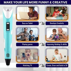 3D Printing Pen Kit for Kid PLA Doodle Set 10 Colour Creative Birthday Gift Tool