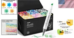 Coloring Illustration Markers – 216 Dual-Tip Brush Markers