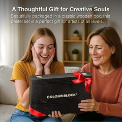 COLOUR BLOCK 100 Soft Pastels Set in Wooden Box
