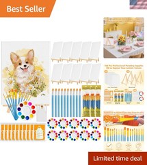 100-Pack 8×10 Canvas Boards & Brushes – Ultimate Sip and Paint Set for Adults