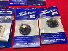 New Badger Air-Brush Co. AirBrush Hose + Caps + Tip & Adaptor Parts Lot NOS