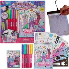 Create N’ Style Fashion Design Light Up Tracing Pad Kit, Stickers and Stencils