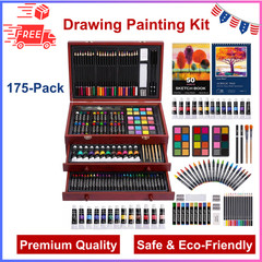 Color More Art Supplies, 175Pk Deluxe Art Set Drawing Painting Kit W/ 2 Draw Pad