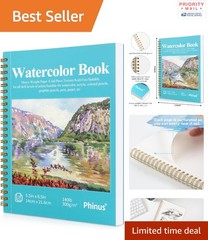 Spiral Bound Watercolor Paper Pad 30 Sheets 14 cm x 22 cm Cold Press Drawing Pad