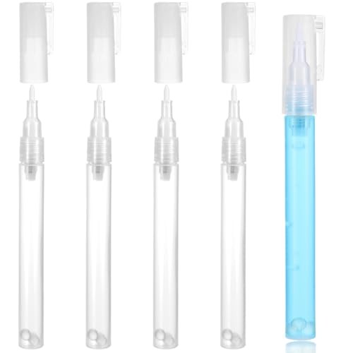 5 PCS Refillable Paint Markers, 0.5mm Extra Fine Tip Empty Acrylic Markers for