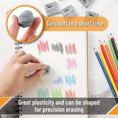 Mr. Pen Kneaded Erasers – 18 Pack, 18 1.44" x 1.36", Grey