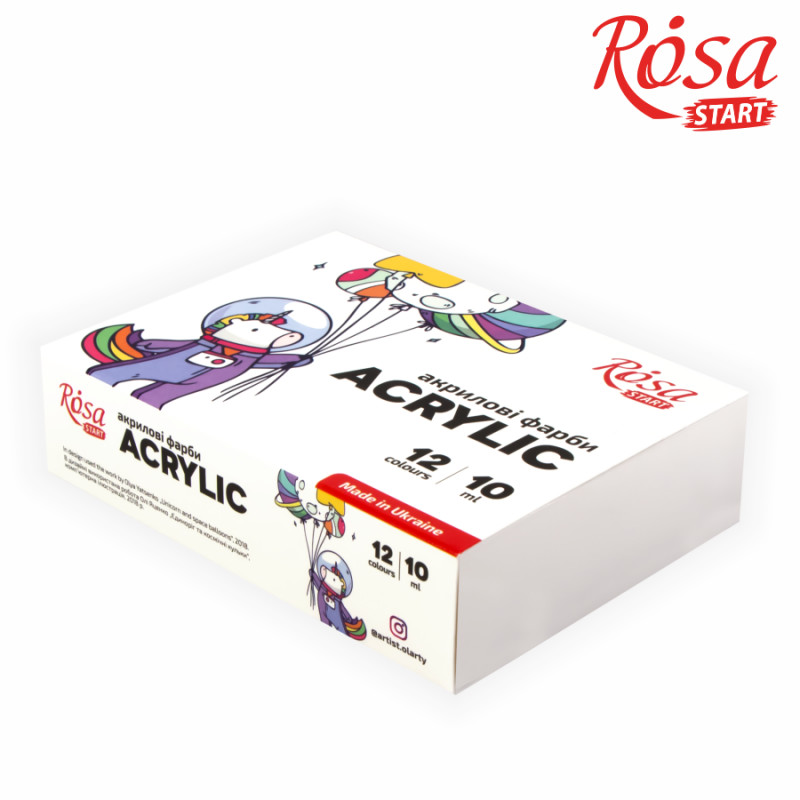 Rosa Start Space Unicorn Acrylic Paint Set 12 colors (0.34 oz each)