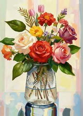 Flowers Diamond Art Kit for Adults & Beginners – 5D Full Drill Sunlit Petals Dia