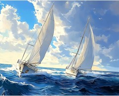 Natuyalo Paint by Numbers for Adults Beginner, Sailboat 16×20 Inch, ART-18