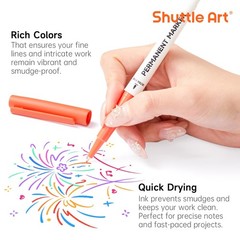 Shuttle Art Permanent Marker, 30 Colors 1 Count (Pack of 30), Assorted
