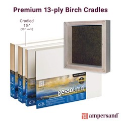 8×10 Inch Gesso Wood Painting Panel 1-1/2 Inch Cradled Profile Museum Series