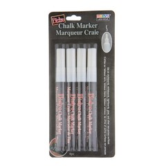 Bistro Chalk Marker Fine Point Set 4 Pack Classic White for Chalkboard Art