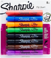 Sharpie Flip Chart Markers, Bullet Tip, 8 Count (Pack of 1), Assorted